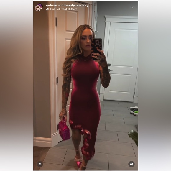 PH5 MAYA WAVY ASYMMETRIC DRESS - pink sequins - Picture 3 of 6